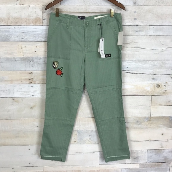 Treasure & Bond Green Patch Military Pants 27 - Picture 1 of 7